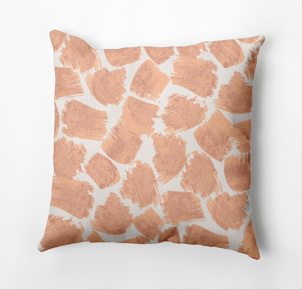 Giraffe Journey Pillow, Orange, 18"x18"