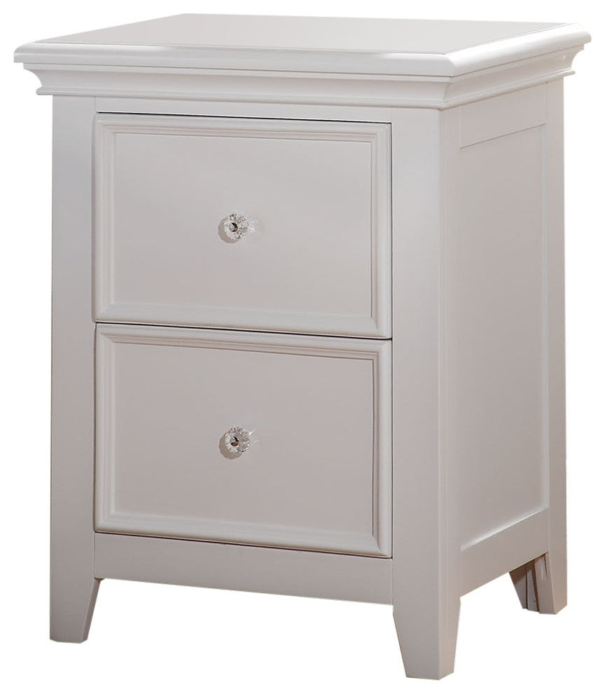 Lacey Nightstand With 2 Drawers, White