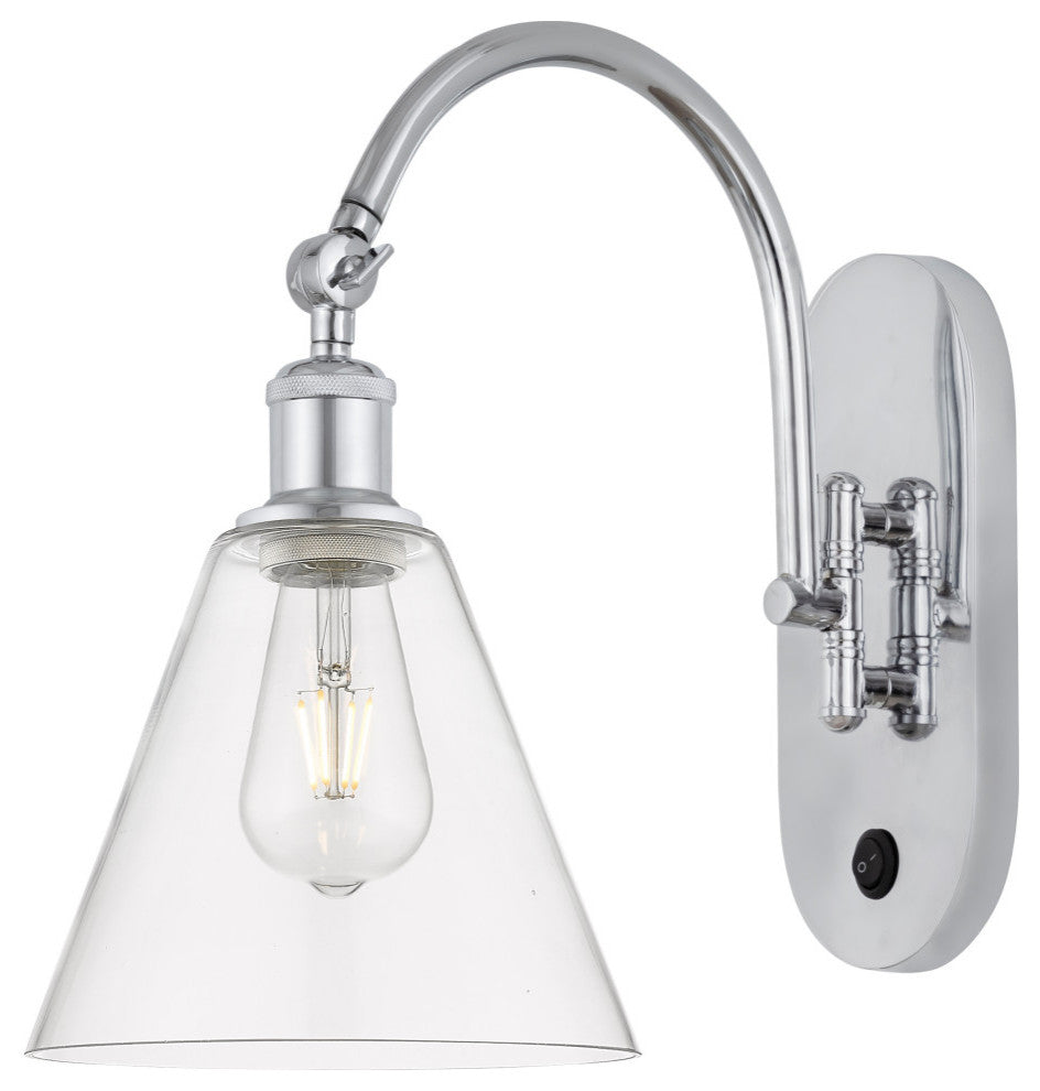 Innovations 518-1W-PC-GBC-82 1 Light 8" Sconce, Polished Chrome