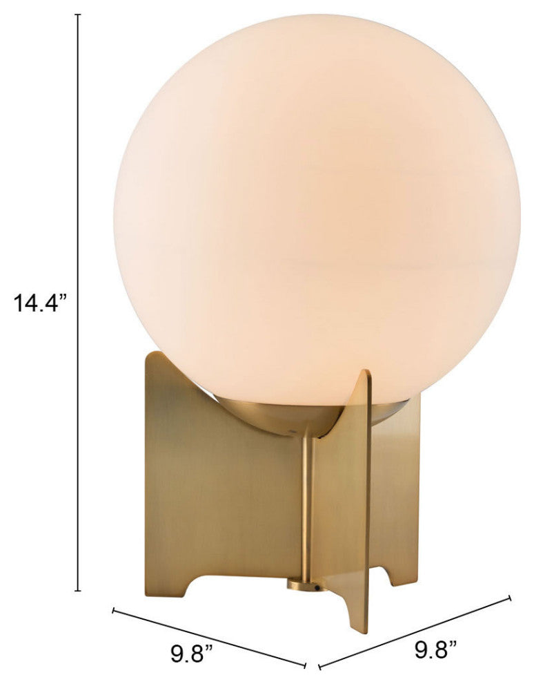 Pearl Table Lamp White & Brushed Brass
