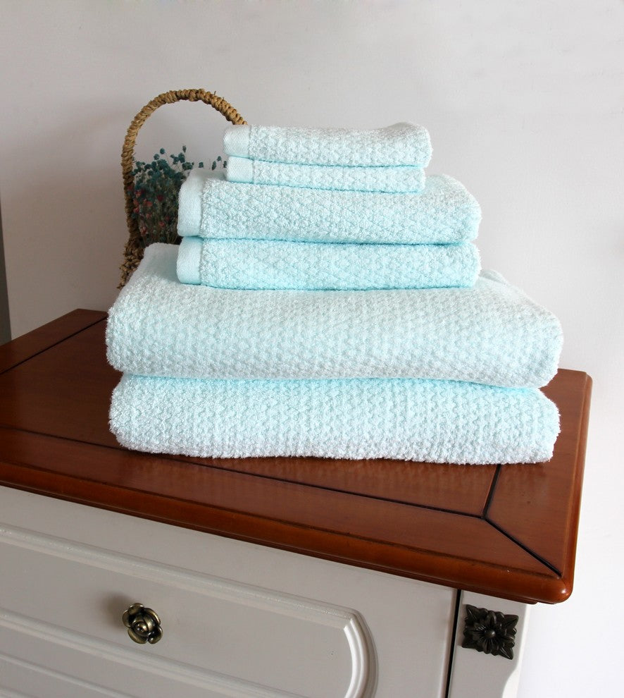 Everplush Diamond Jacquard Bath Towel Set 6 Piece, Spearmint
