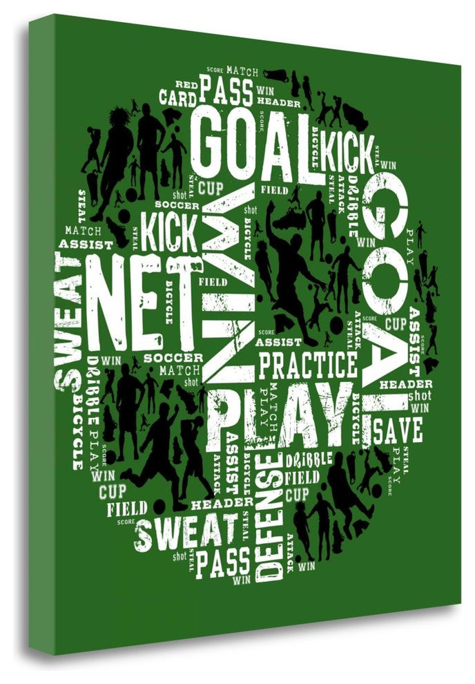"Soccer - Green" By Jim Baldwin, Giclee Print on Gallery Wrap Canvas