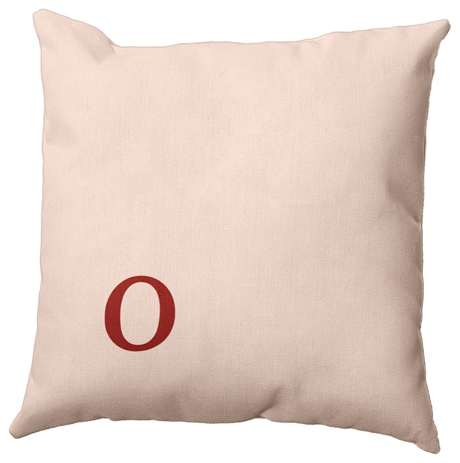 18"x18" Modern Monogram Decorative Throw Pillow, Maple Red