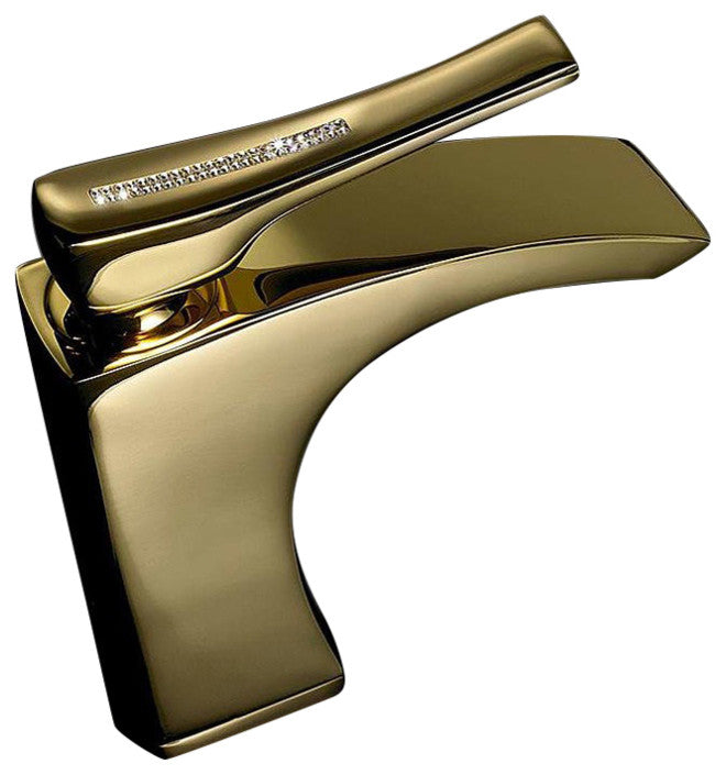 Skip Diamond Luxury Faucet with Swarovski Crystals, Polished Gold