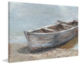 "Whitewashed Boat II" Painting Print on Wrapped Canvas, 18"x12"