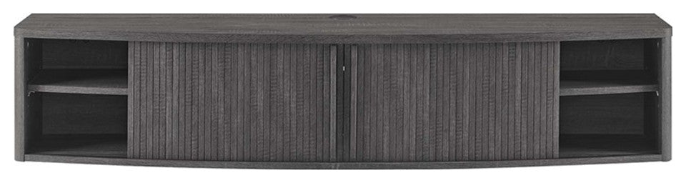 Modway Resonance Wall-Mount Wood TV Stand for TVs up to 65" in Charcoal