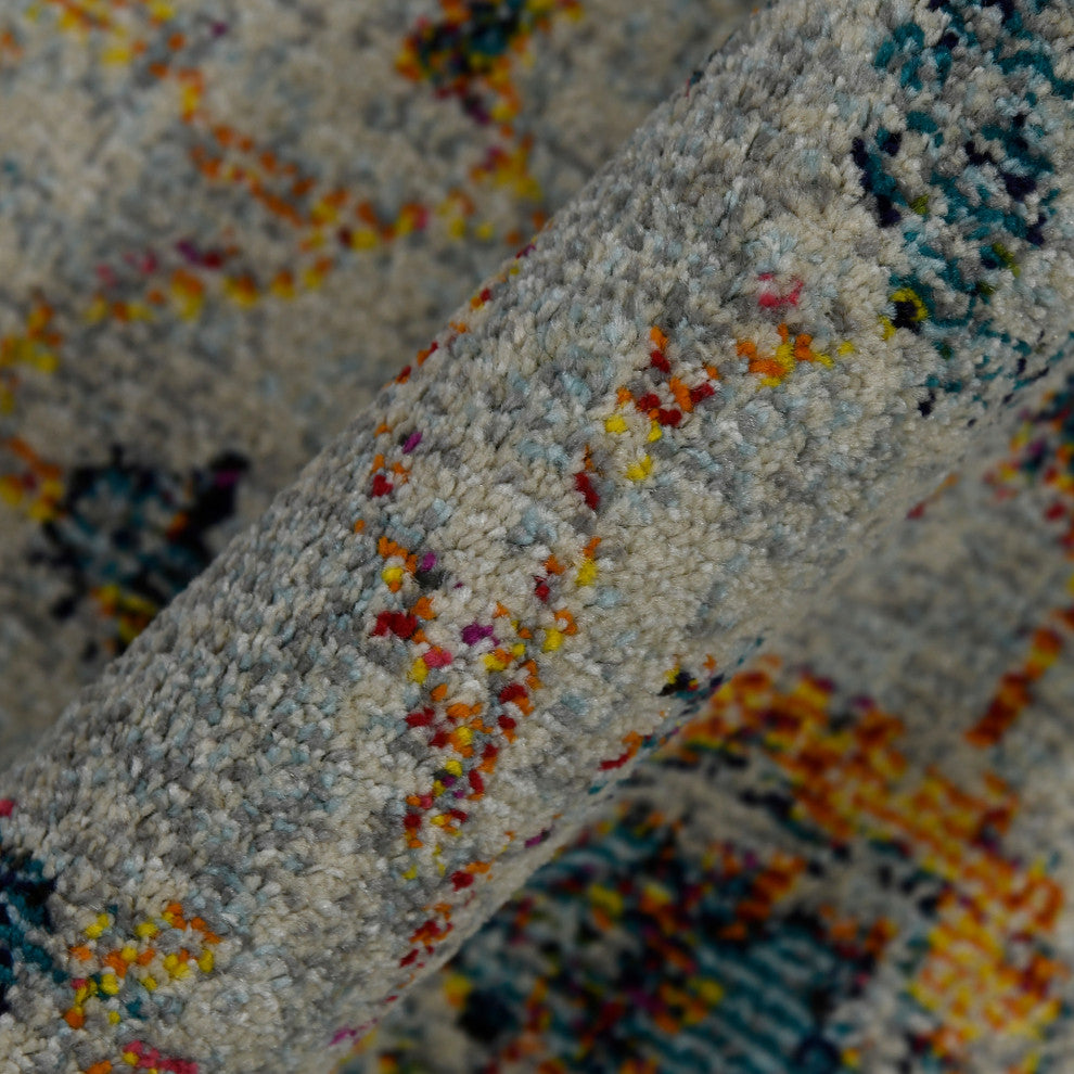 Montana Estrel Area Rug, Ivory, 8'10" x 11'10", Bordered