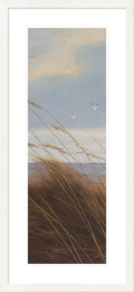 "Sailboat Breezeway Panel I" Framed Digital Print by Diane Romanello, 21x45"