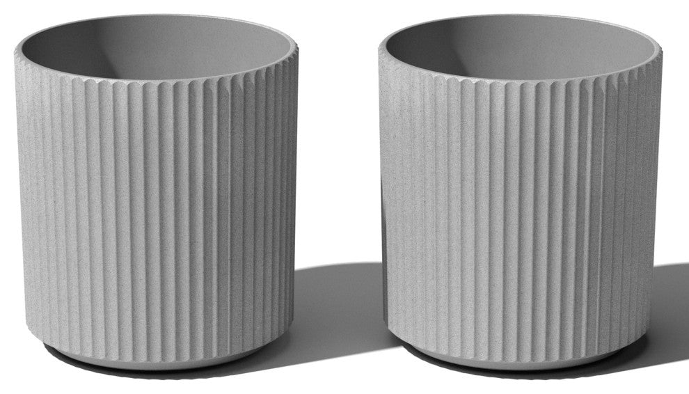 Veradek Demi Series Planter, Gray, 16", 2 Pack