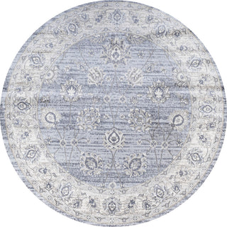 Modern Persian Moroccan Light Gray 6' Round Area Rug