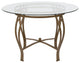 Syracuse 45'''' Round Glass Dining Table With Matte Gold Metal Frame