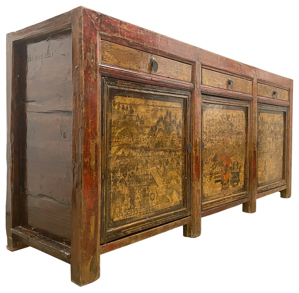 Consigned Late 19th Century Antique Chinese Mongolia Credenza, Sideboard, Buffet