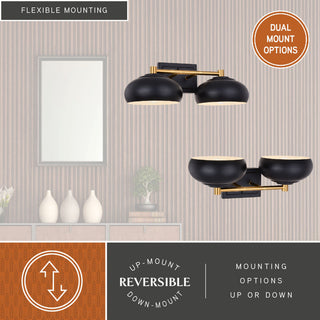 Vaxcel Lighting W0383 Belmont 2 Light 19"W Bathroom Vanity Light - Matte Black