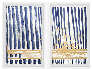 Blue Verticals Diptych, 32"x24"