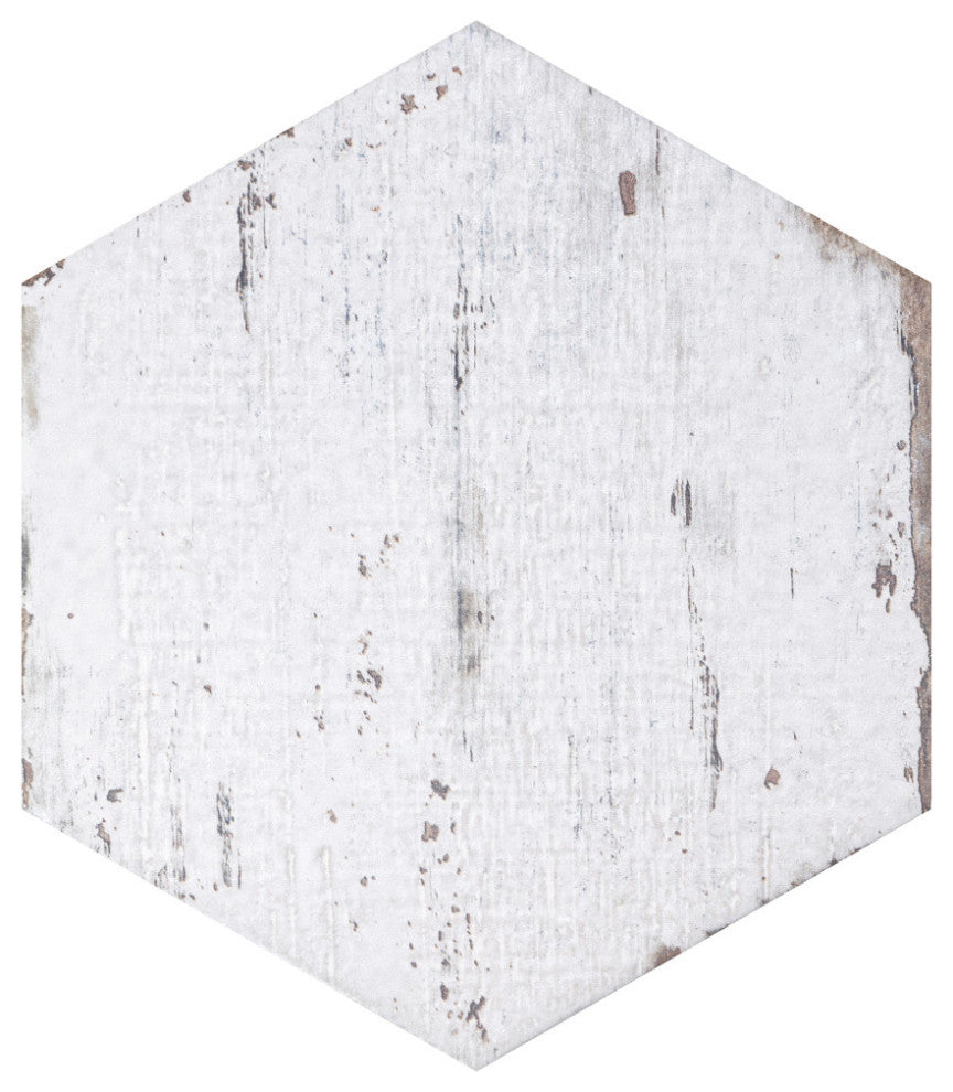 Retro Mini Hex Blanc Porcelain Floor and Wall Tile
