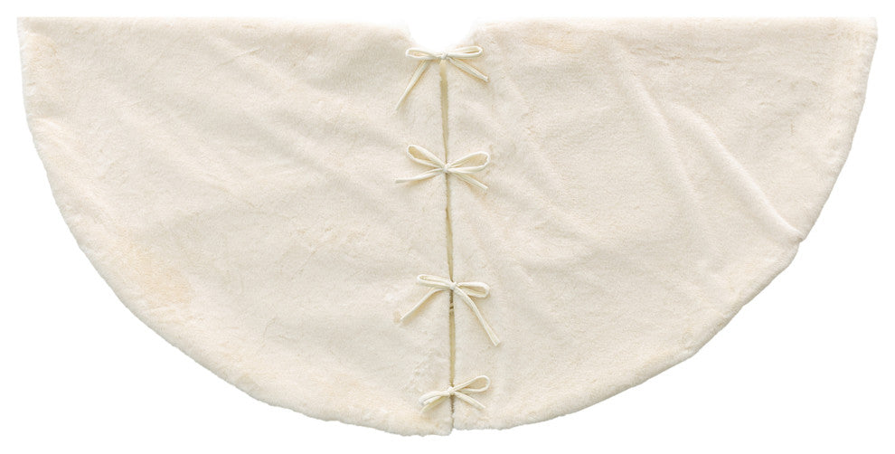60"D Faux Rabbit Fur Christmas Tree Skirt