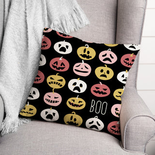 Boo Pumpkins Pattern 18x18 Throw Pillow