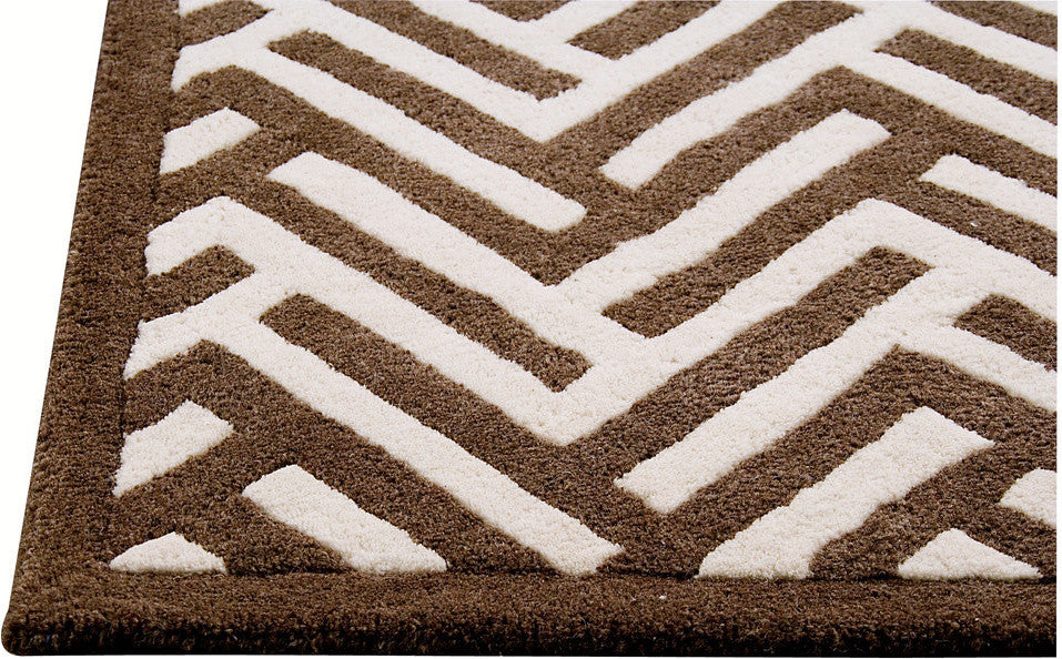 Hand Tufted Brown Wool Area Rug