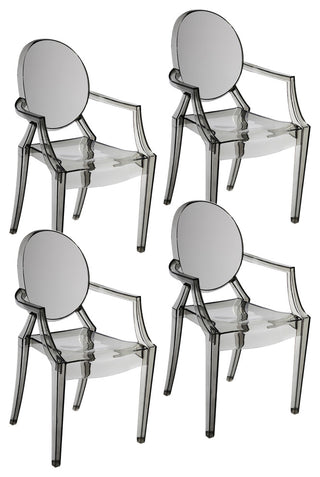 Bentley Arm Dining Chairs, Set of 4, Smoke