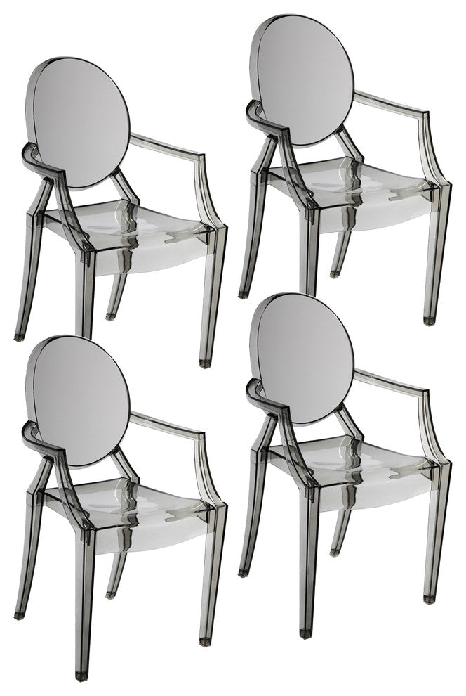 Bentley Arm Dining Chairs, Set of 4, Smoke