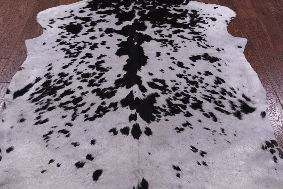 7' 5" X 6' 3" Salt and Pepper Natural Cowhide Rug C2325