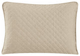 Anna Diamond Quilted Pillow Sham Set, 21"x27", Light Tan, 2 Piece