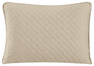 Anna Diamond Quilted Pillow Sham Set, 21"x27", Light Tan, 2 Piece