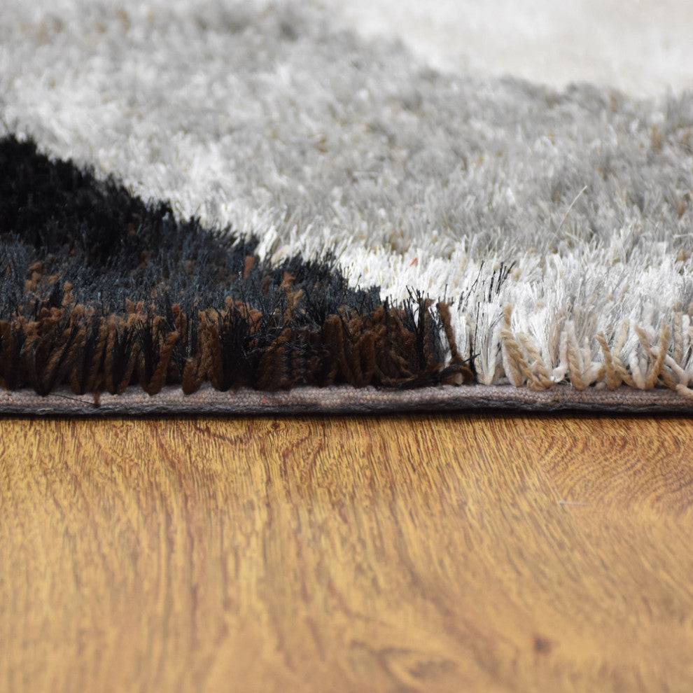 HAND TUFTED SHAG POLYESTER ECO-FRIENDLY AREA RUGS -Multicolor,Contemporary