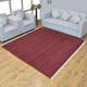 HAND WOVEN FLAT WEAVE KILIM WOOL ECO-FRIENDLY AREA RUGS-Solid,Dark Red