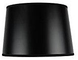 Hardback Shallow Drum Lamp Shade 10x12x8, Black Parchment