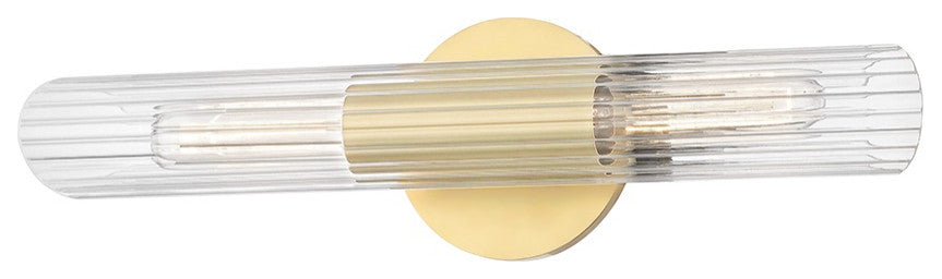 Cecily 2-Light Small Wall Sconce, Clear Glass, Finish: Aged Brass