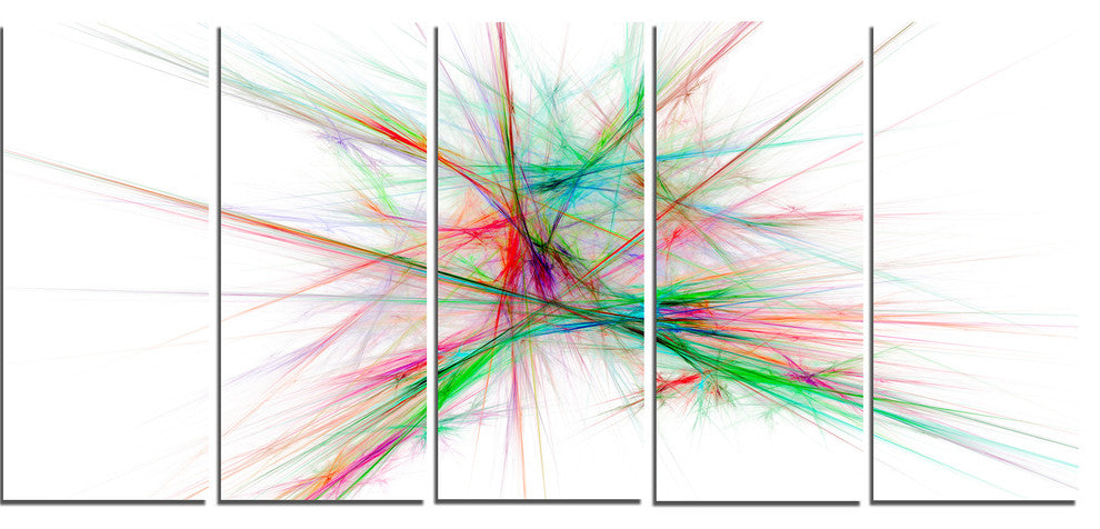 Blue Red Spectrum of Light, Abstract Canvas Art Print, 60"x28", 5 Panels