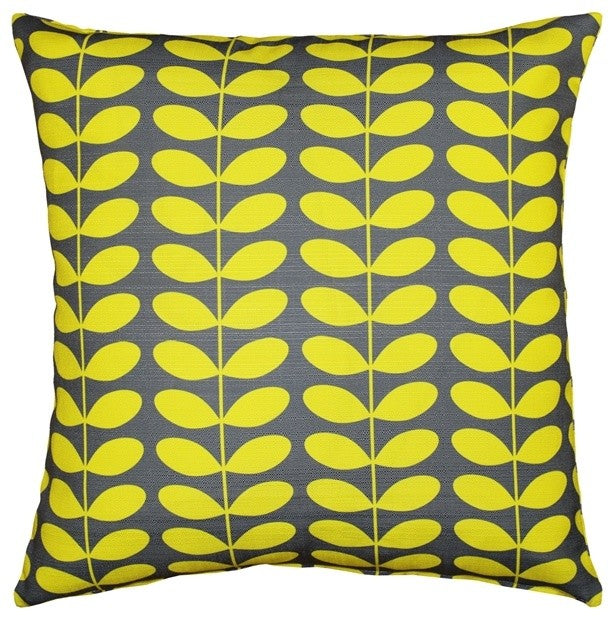 Pillow Decor - Mid-Century Modern Yellow Throw Pillow 20x20