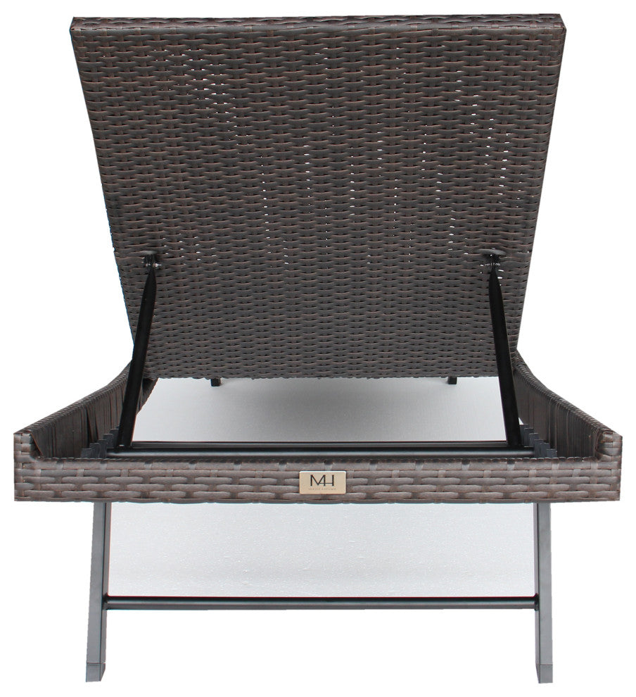 Set of 4 Faro Chaise Lounge - Dark Brown