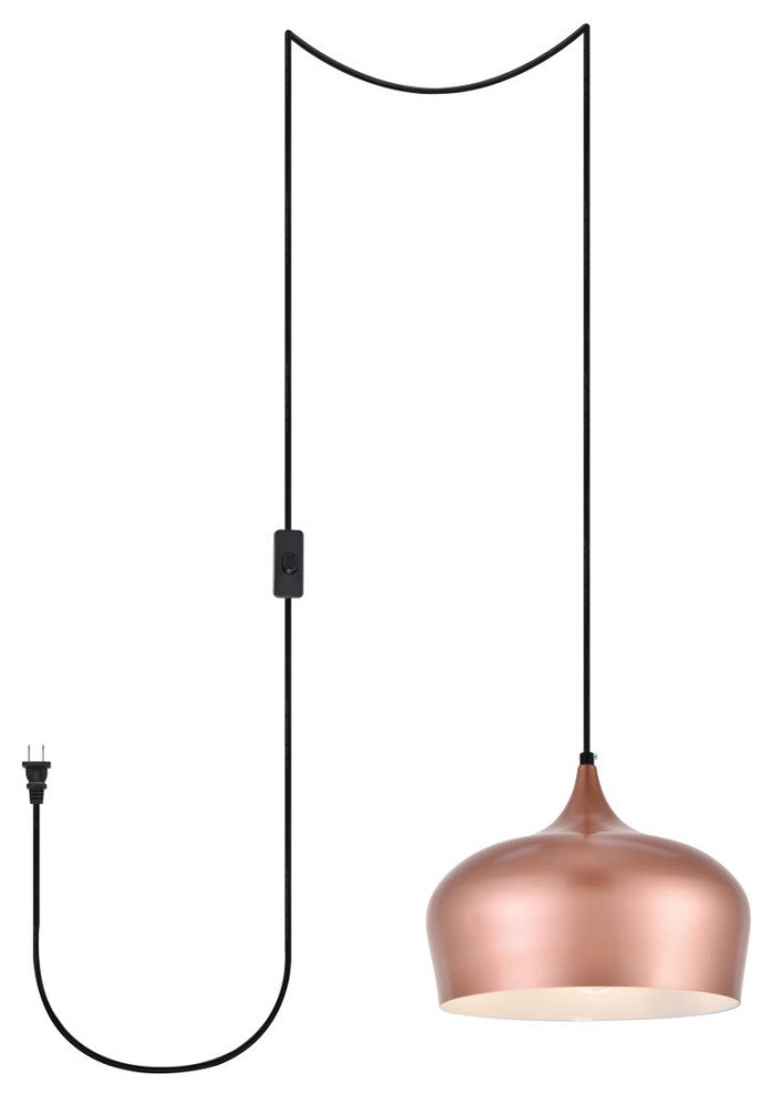 Nina 1-Light honey Gold Plug-In Pendant