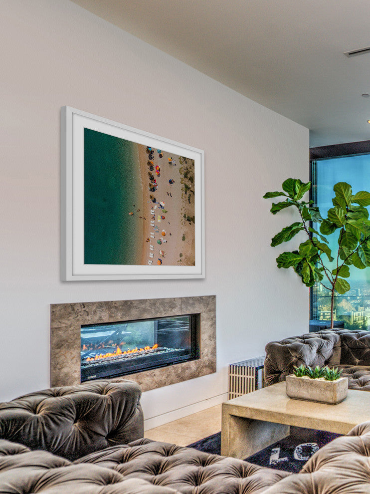 "Beach Lineup" Framed Print by Karolis Janulis