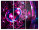 "Ornate Sparkle Violet and Blue" Metal Wall Art, 3 Panels, 36"x28"