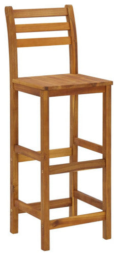 vidaXL Patio Bar Set Outdoor Table and Chairs 3 Piece Solid Acacia Wood Brown