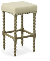 Arezzo 30" Bar Stool, Weathered Gray and Linen