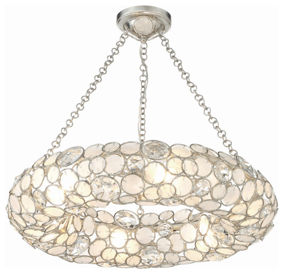 Crystorama Lighting Group 525 Palla 6 Light 24"W Crystal Ring - Antique Silver