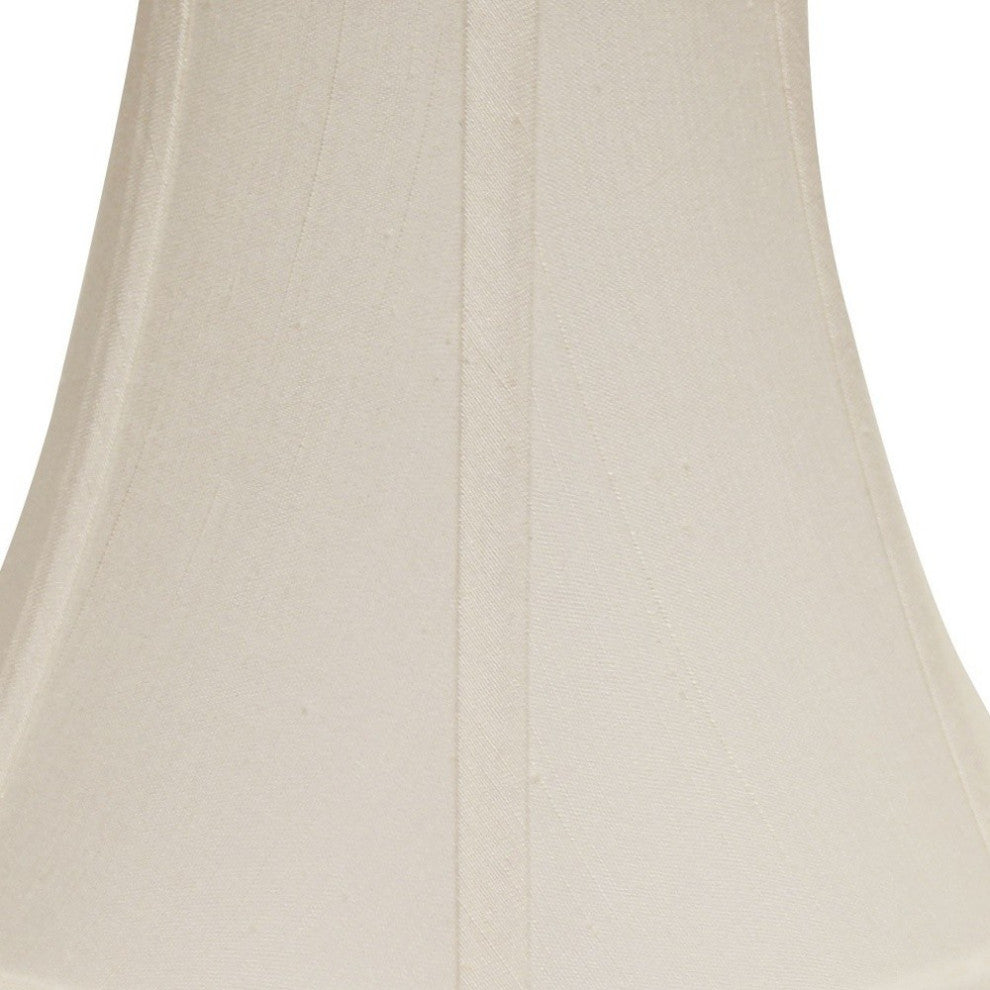 14" White Premium Bell Monay Shantung Lampshade