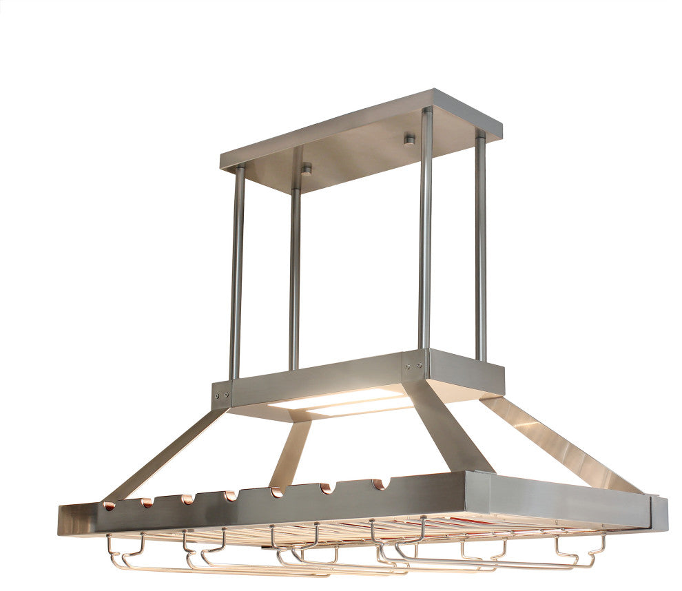 Elegant Designs 2 Light LED Overhead Wine Rack, Brushed Nickel