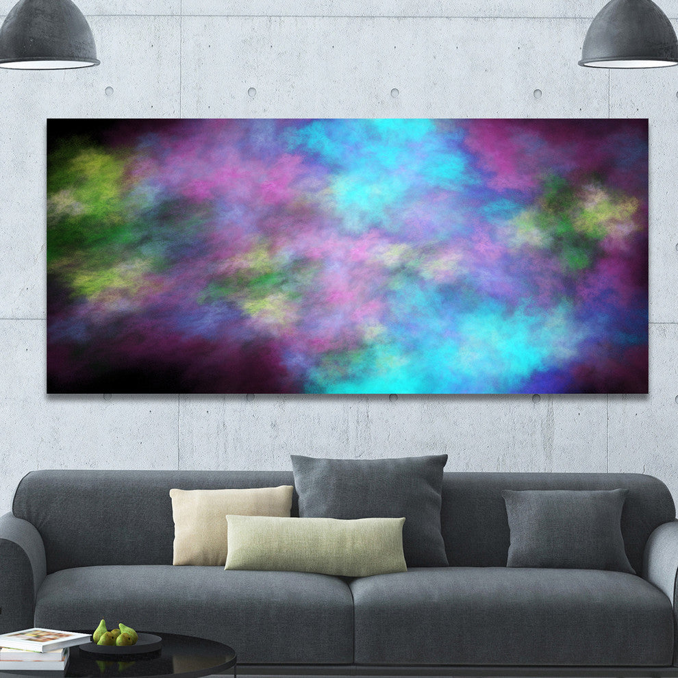 Perfect Blue Purple Starry Sky, Abstract Canvas Art Print, 60x28