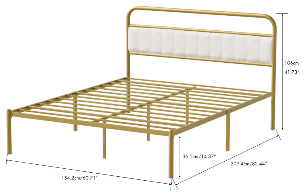 Gewnee Metal Steel Platform Bed Frame