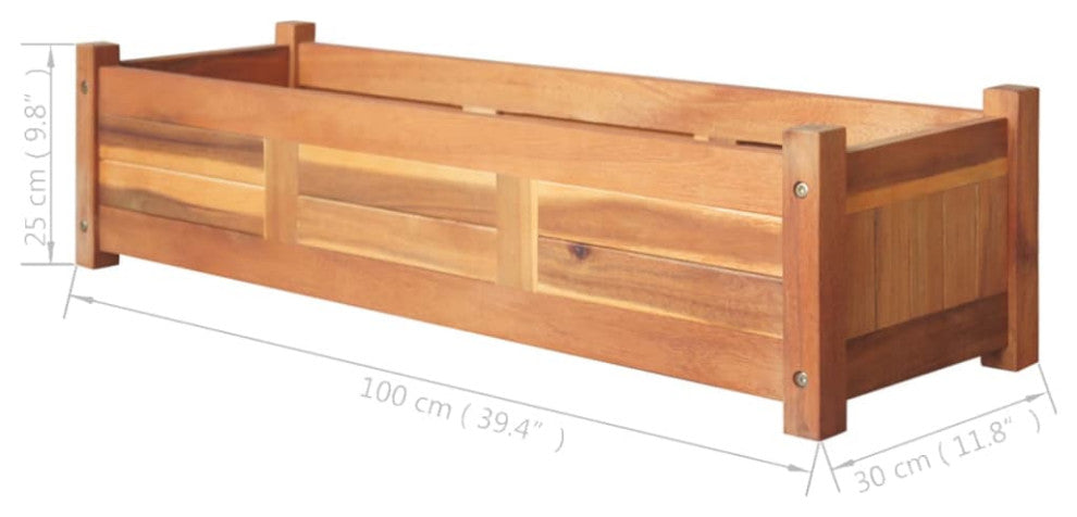 Vidaxl Garden Raised Beds 2-Piece Acacia Wood 39.4"x11.8"x9.8"