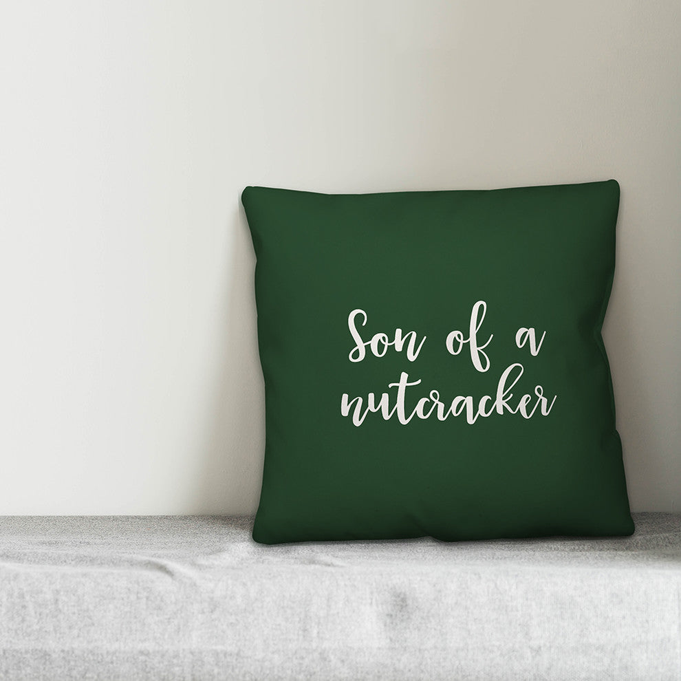 Peace, Dark Green 18x18 Throw Pillow Cover