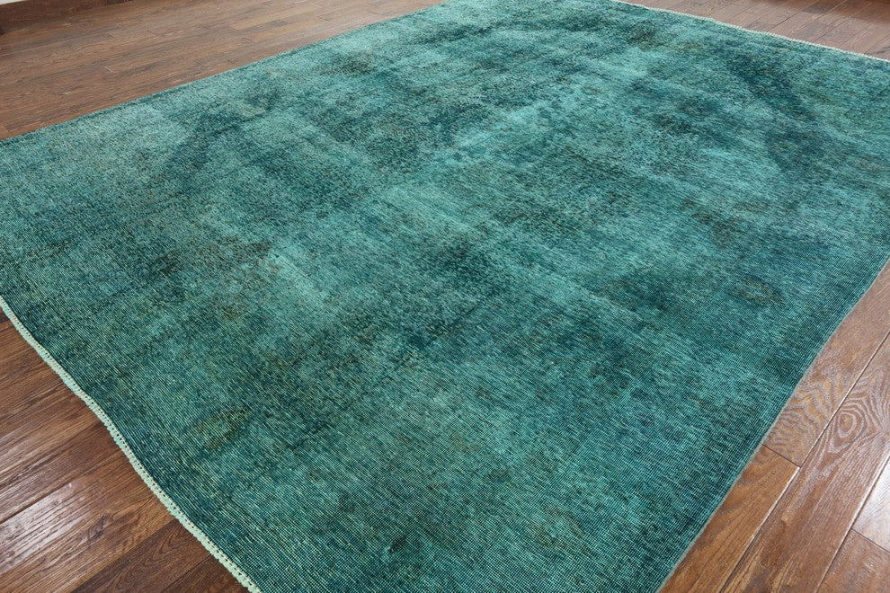 Antique Overdyed Hand-Knotted Oriental Wool Rug, 10'x12'