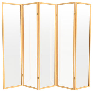 6' Tall Clear Screen Natural, 5 Panel