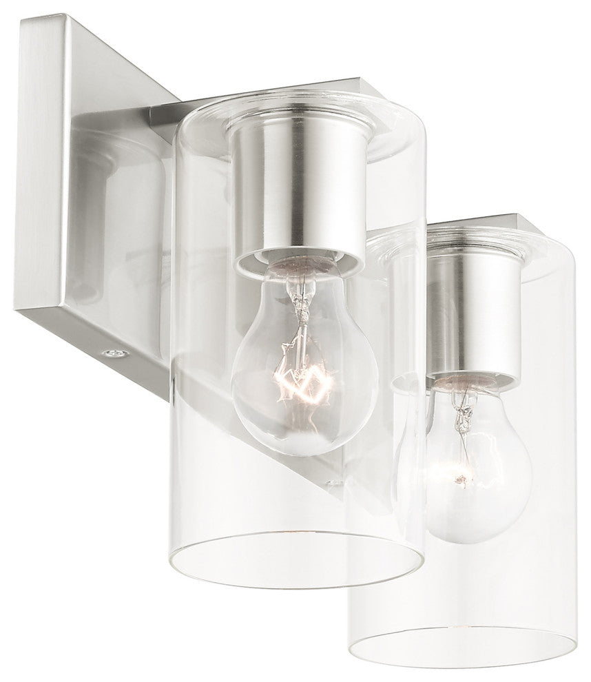 Livex Lighting Zurich 2 Light Brushed Nickel Vanity Sconce