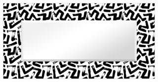 "Intertwined" Rectangular Beveled Leaner Mirror on Tempered Art Glass, 72" X 36"